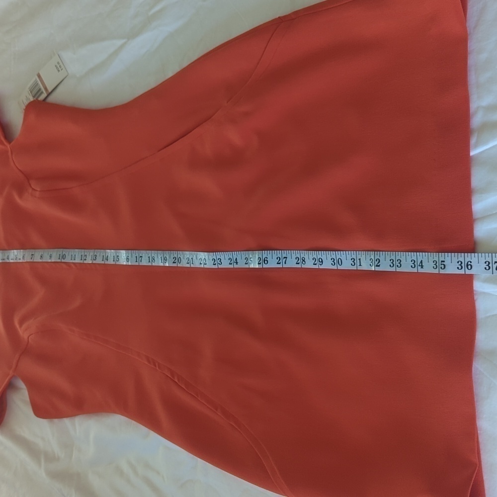 Sharagano stretch Women's size 12 orange dress. - Picture 8 of 10